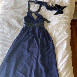 NWT dark blue evening or prom dress.